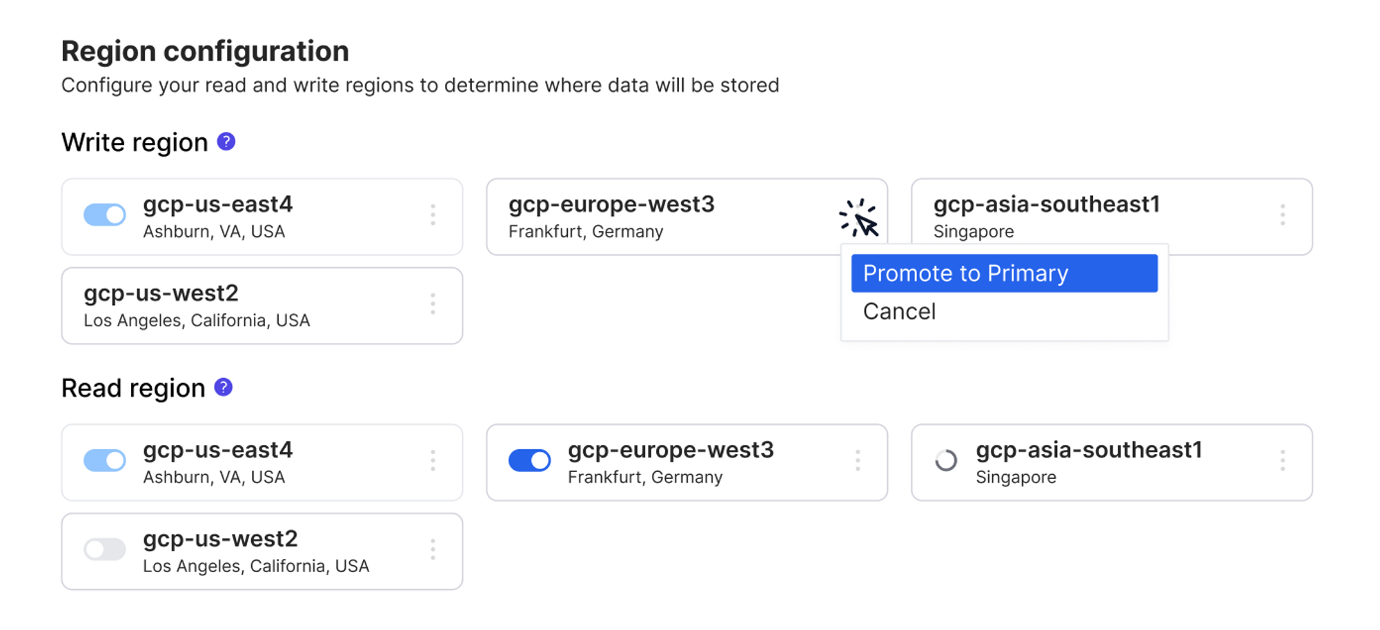 Selecting your primary region in Deno KV