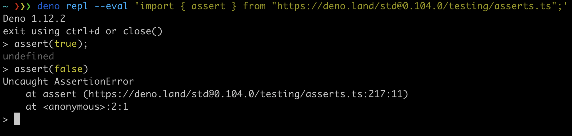 --eval for `deno repl`